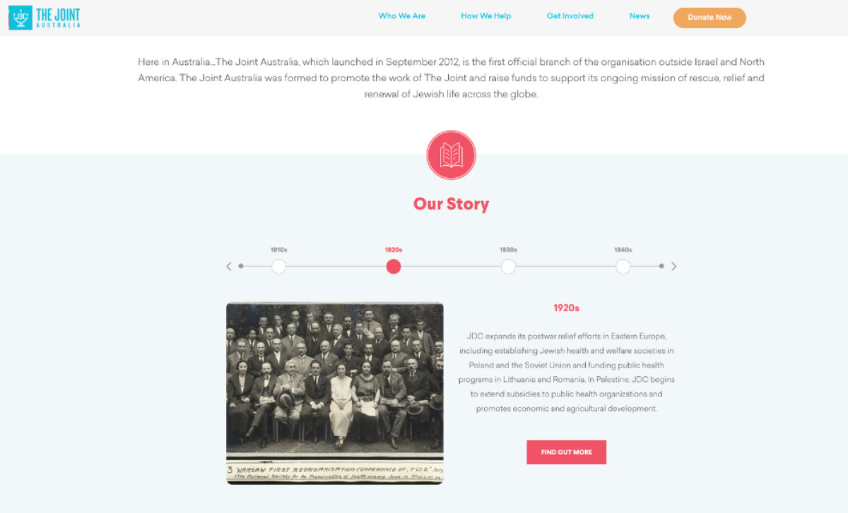 The Joint Australia website visual storytelling