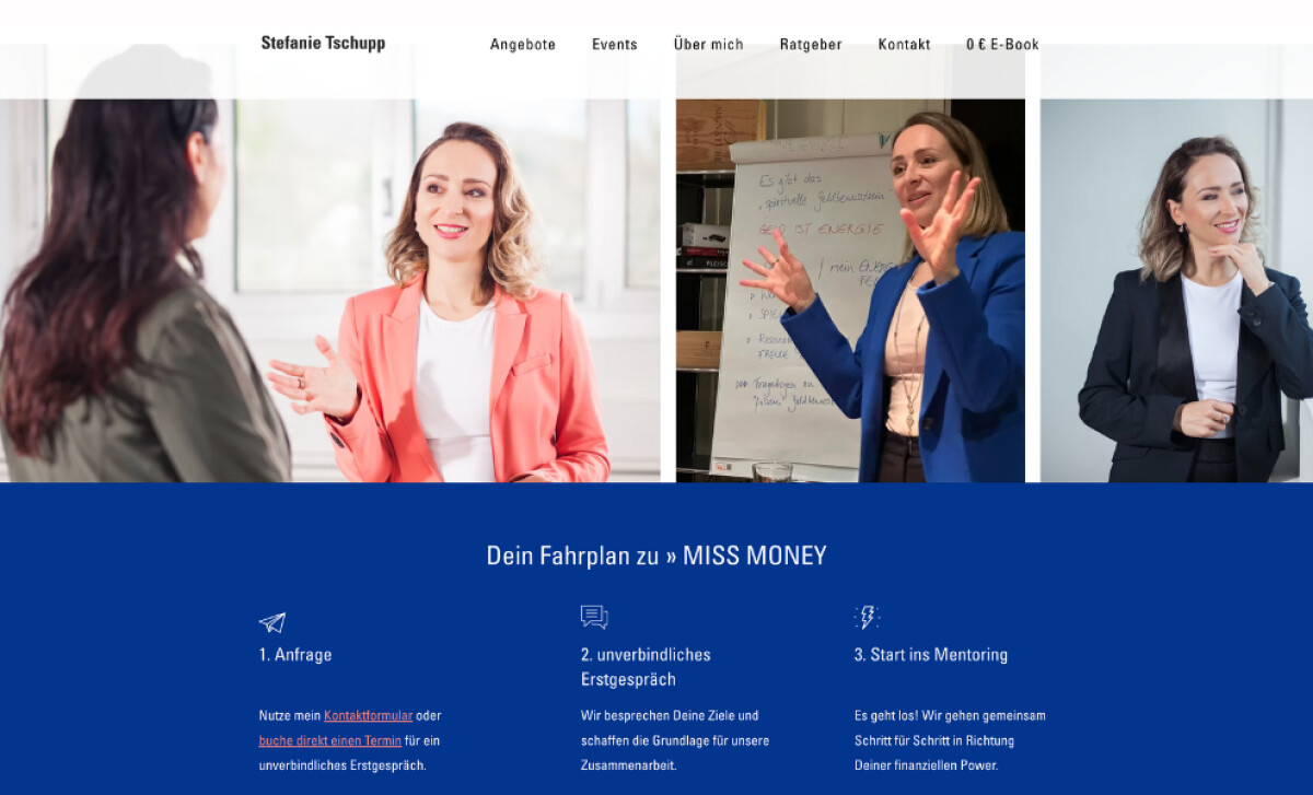 Stefanie Tschupp website design roadmap prompt for customer journey