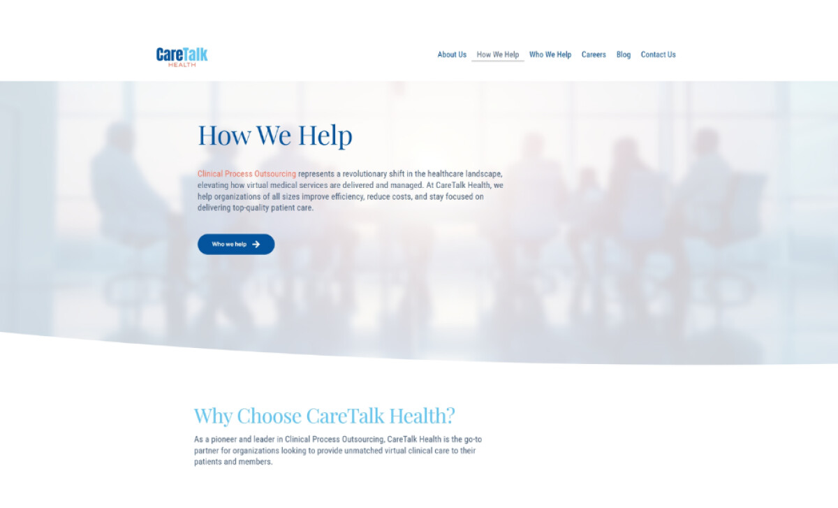 Caretalk Health 'How We Help' section by Ken Drab.