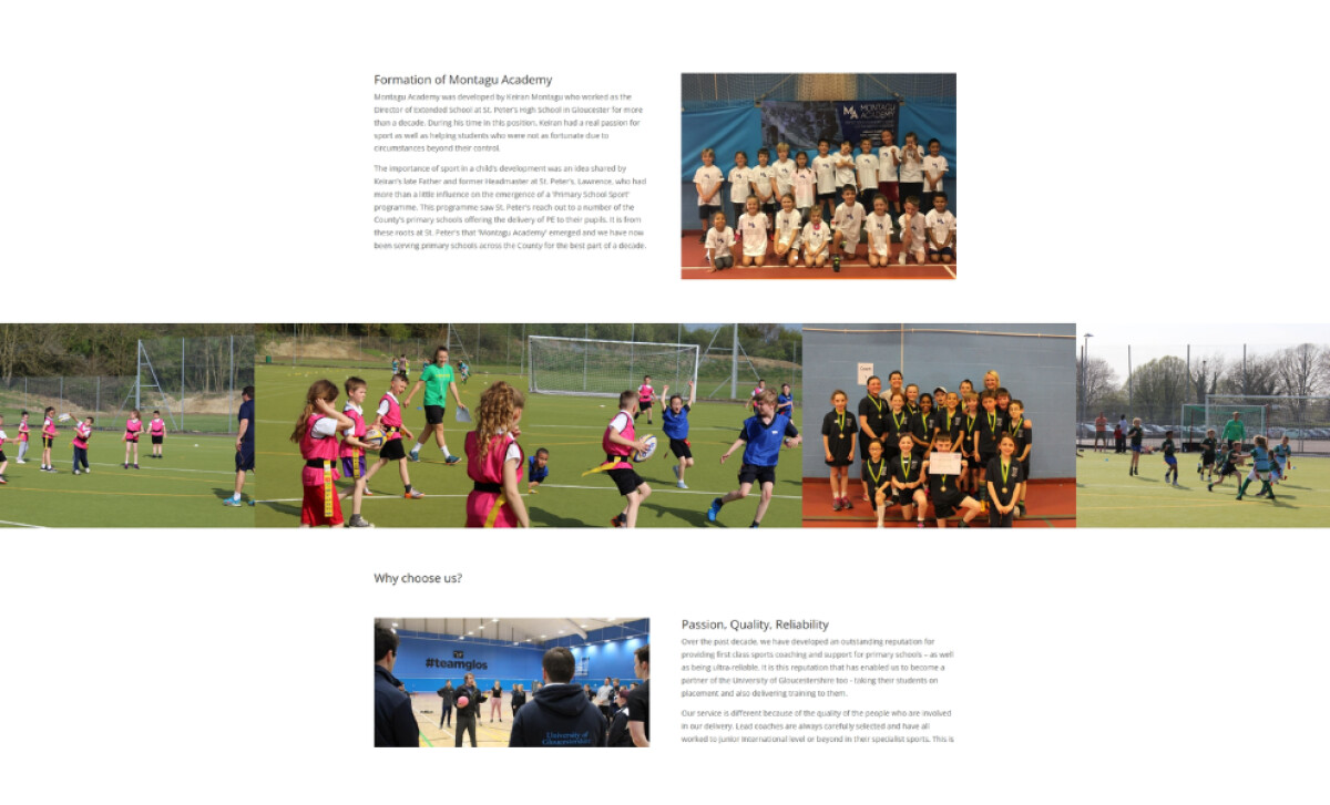 Montagu Academy About section by Blooom Creative.