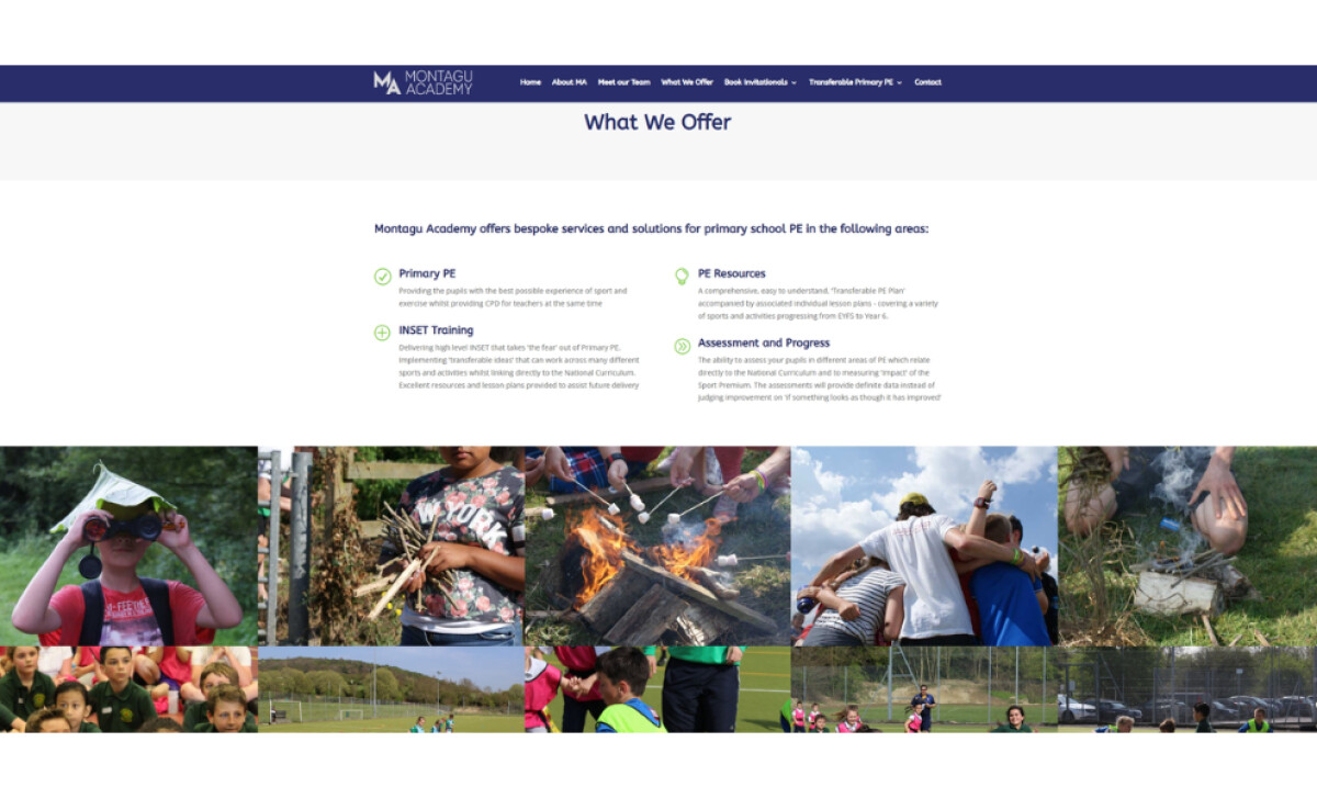 Montagu Academy What We Offer section by Blooom Creative.