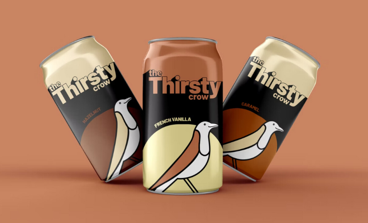 The Thirsty Crow canned drinks by The Loud Minimalist.