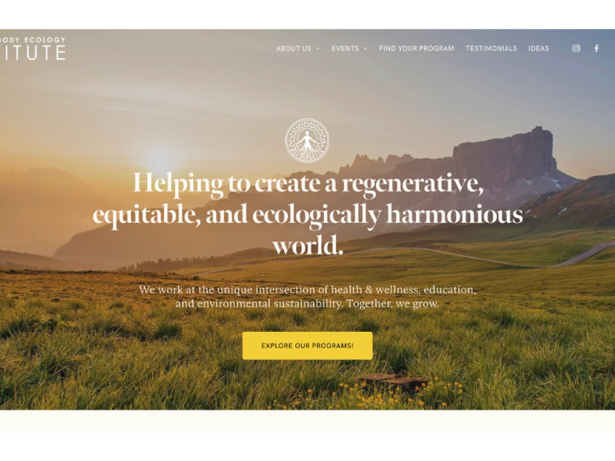 Mind Body Ecology Institute website design by Justin Mabee Design.