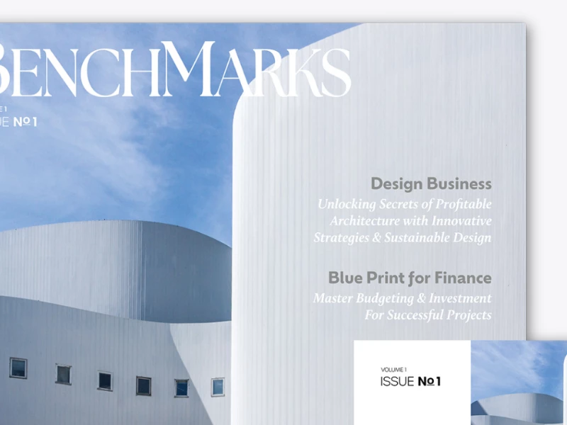 Benchmark print magazine design by Cover design A Bock Design, LLC.
