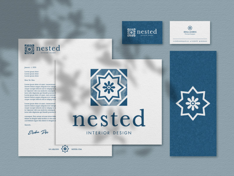 Nested Interior Design logo design by Bruised Goods.