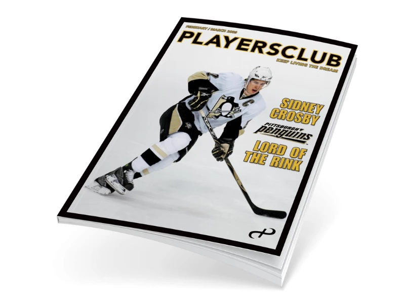 The Players Club magazine cover featuring Sidney Crosby, designed by CM3/Designs.