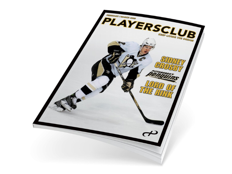 The Players Club magazine cover featuring Sidney Crosby, designed by CM3/Designs.