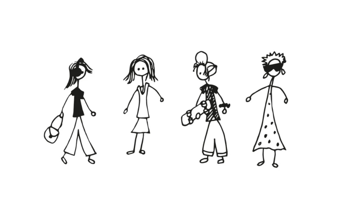 playful hand-drawn illustrations of people from the FondAcAd brochure design.
