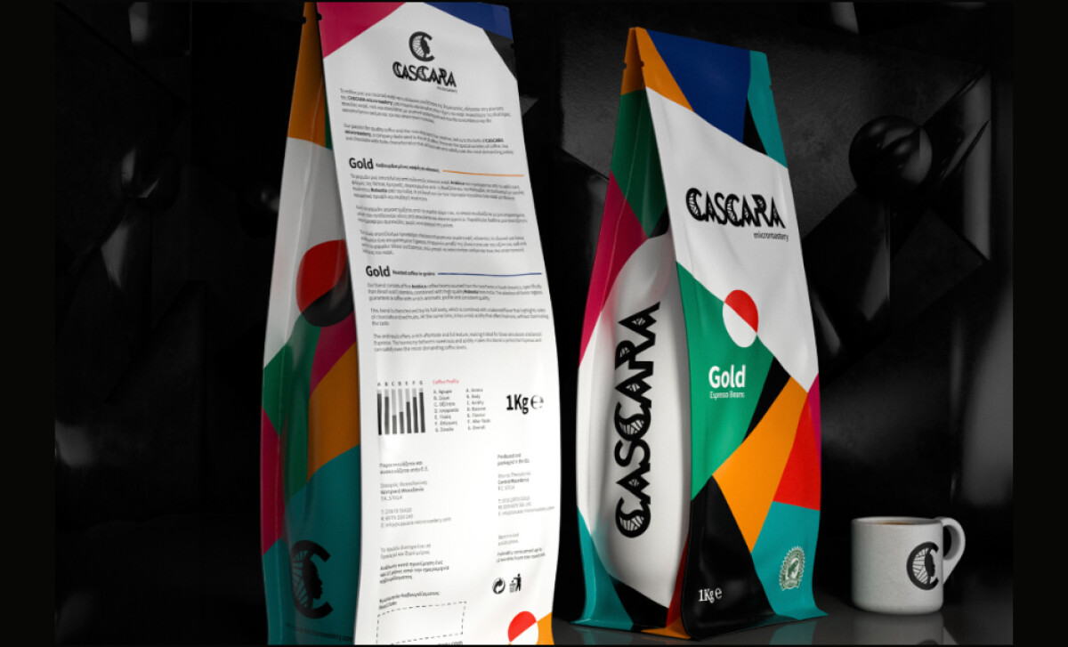 Cascara Microroastery front and back design by ID3A.