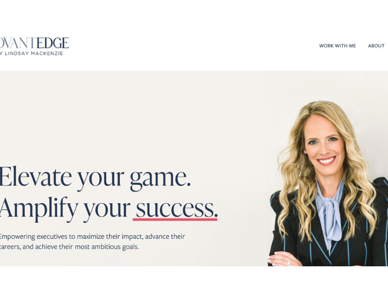 AdvantEdge Coaching Home Page section website design by Liquid Form Design, LLC.