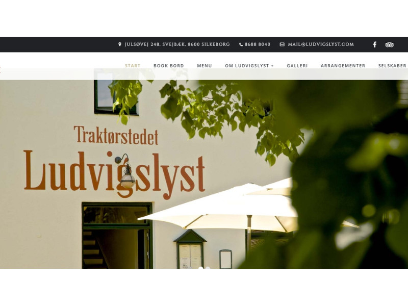 Traktørstedet Ludvigslyst Home Page website design by Katapult Reklamed.