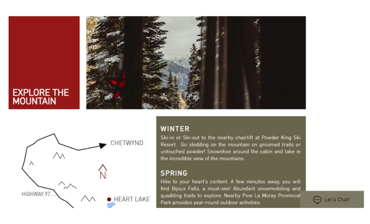 Urban Mountain Bungalow Explore section by K Graphic Design.