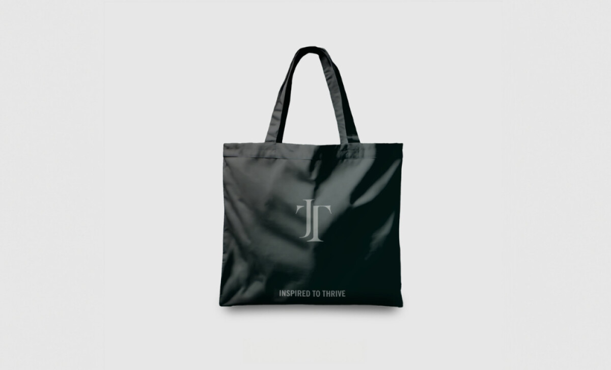 Justin Tuinstra logo printed on bag by Camila Hori Reynolds.