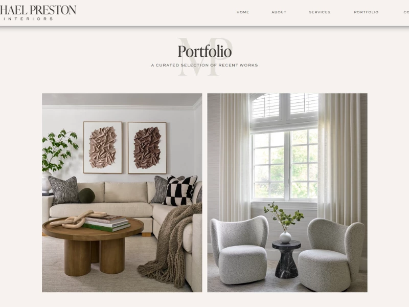 Michael Preston Interiors Website Design by Swan Haus