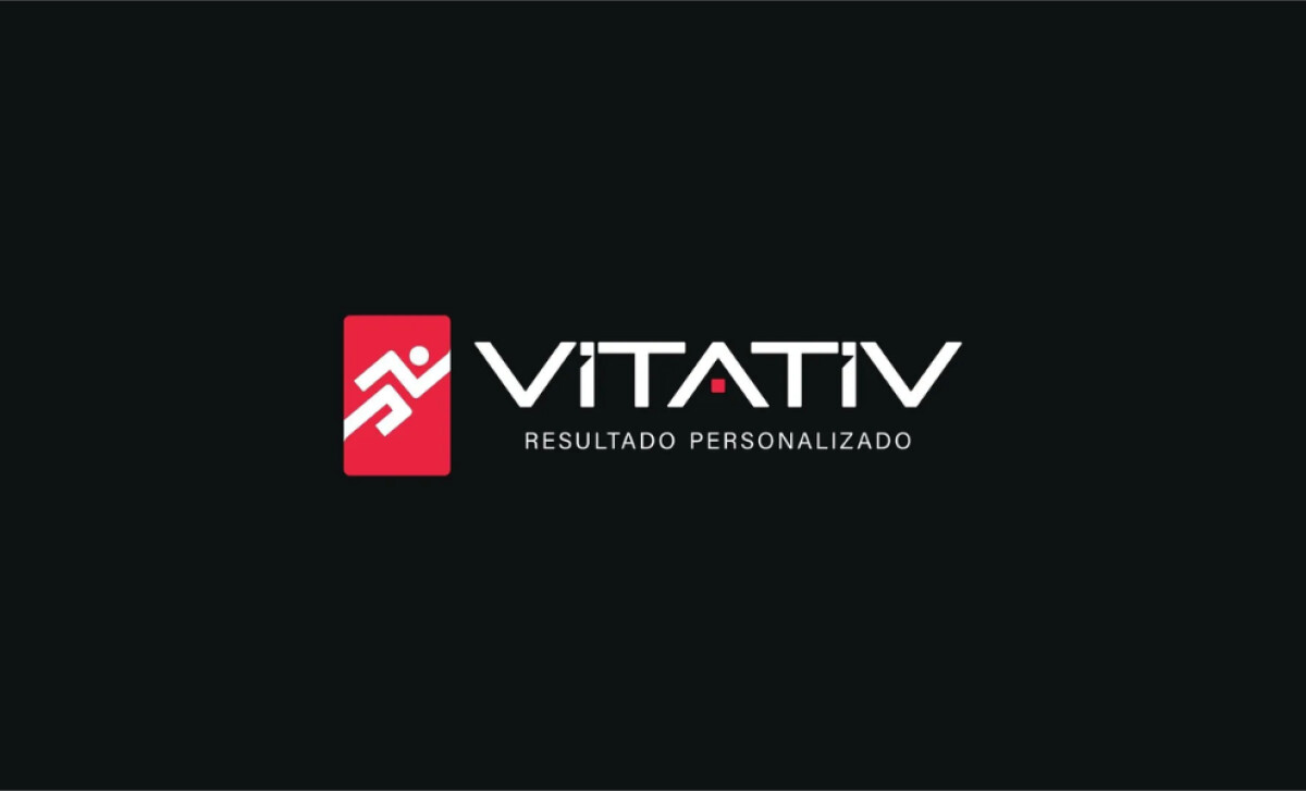 Vitativ logo design on black background by Agência Digital Arte.