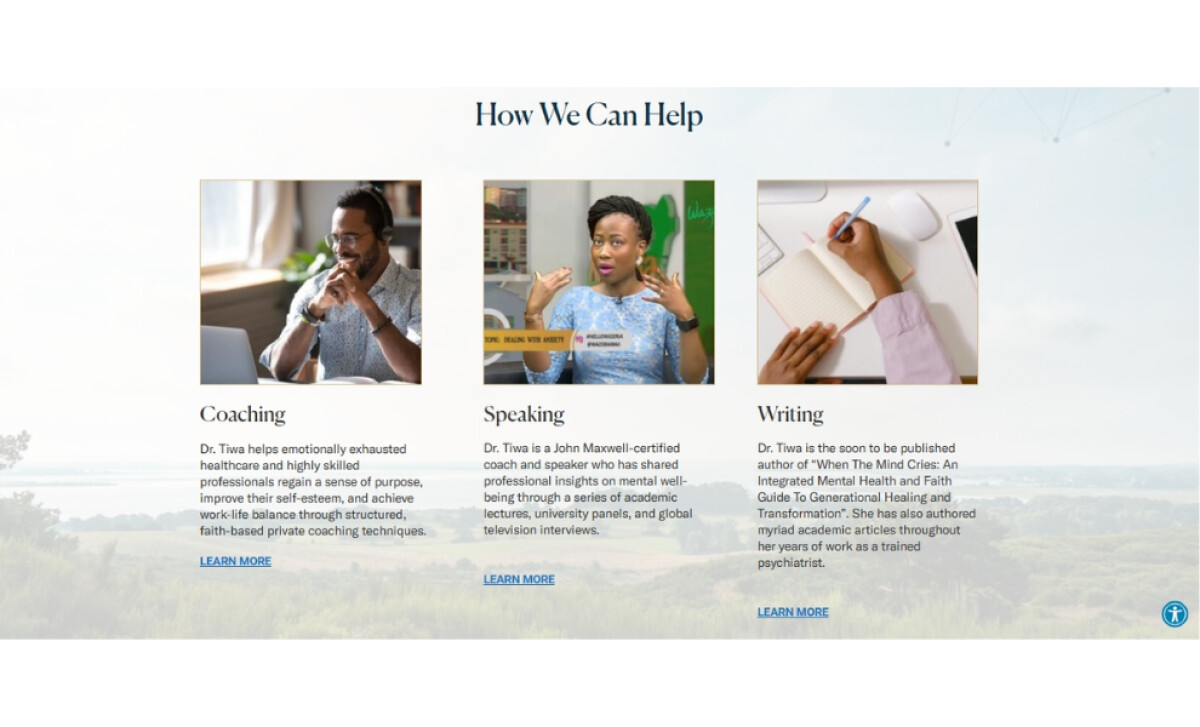Transformed Mind Wellness How We Can Help section by Beautiufli Digita.