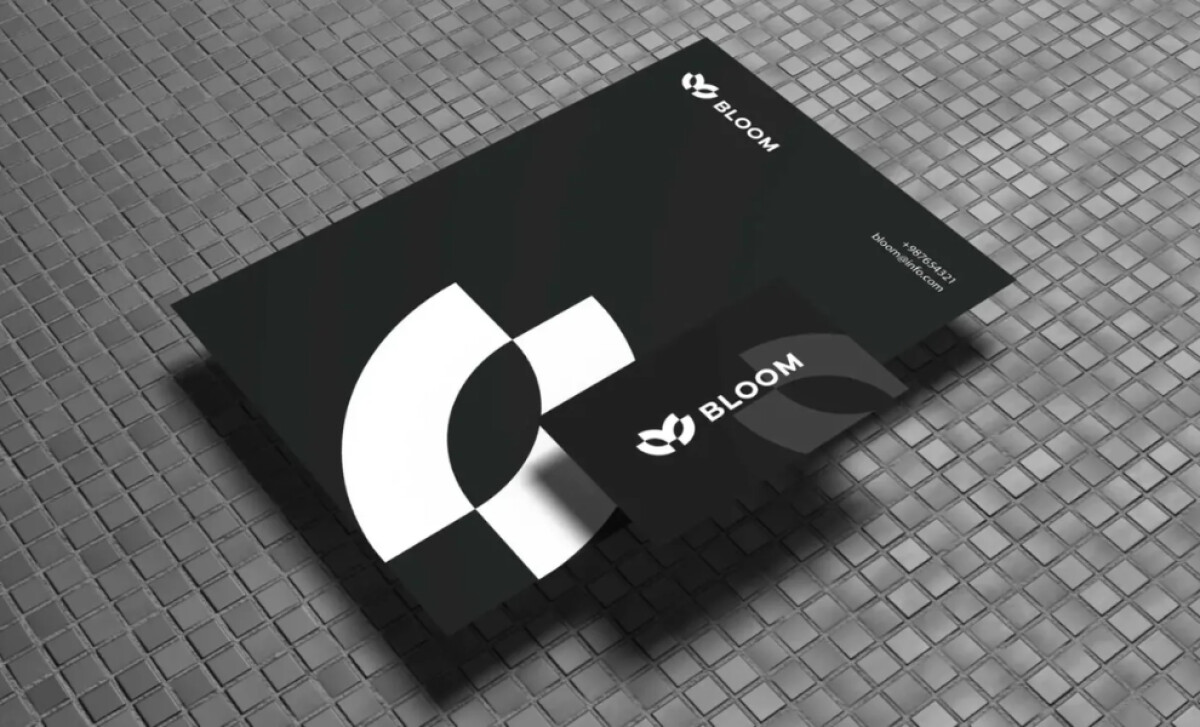 Bloom branded business card by LogoFarmer's Studio.