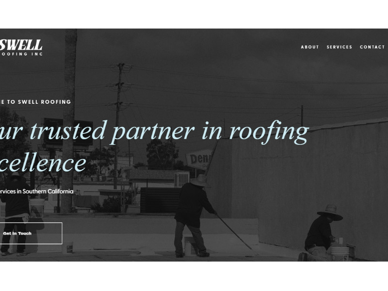 Swell Roofing Home Page website design by Miner Creative.