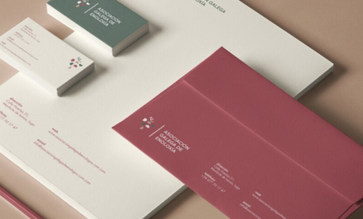 Asociación Galega de Enoloxía print design Amanita Studio.