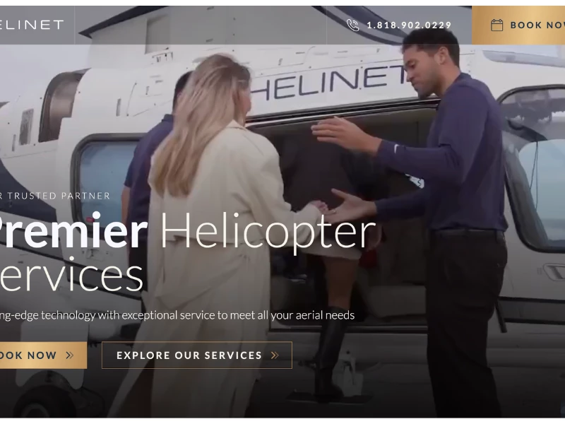 Helinet Aviation Website Design