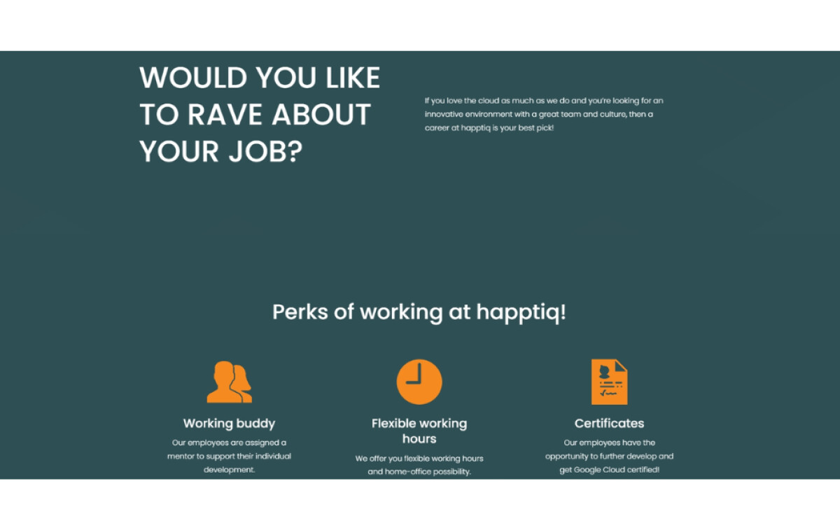 Happtiq career section by RegenBlau.
