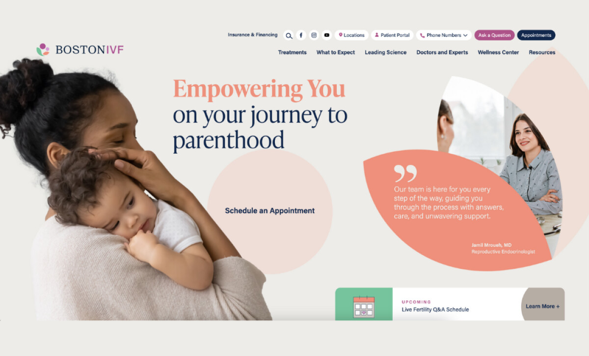 Boston IVF Website Design