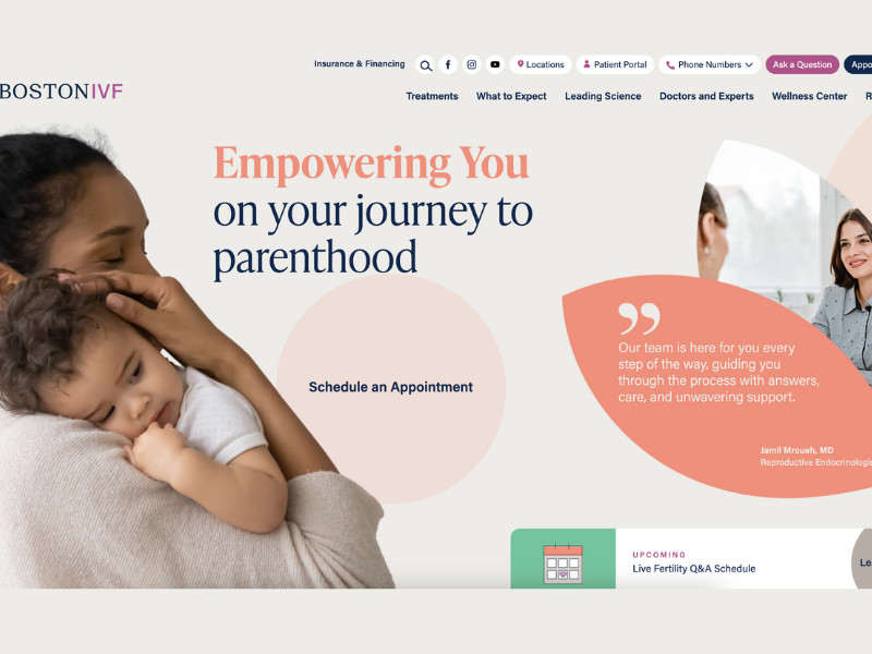 Boston IVF Website Design