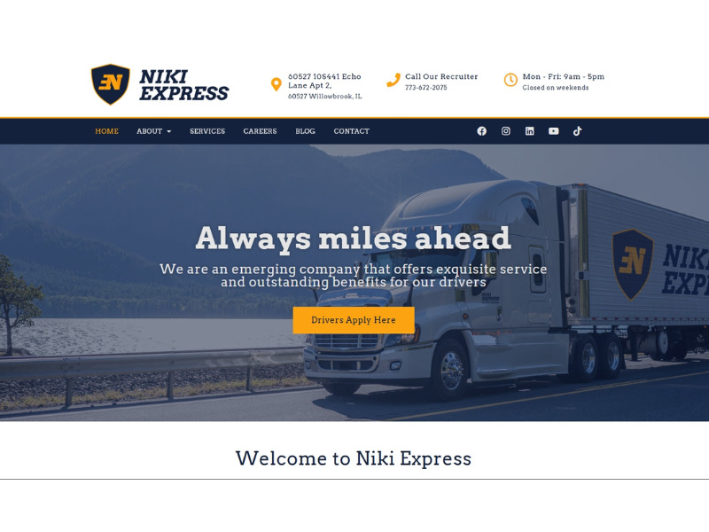 Niki Express services section Webmark Studio.
