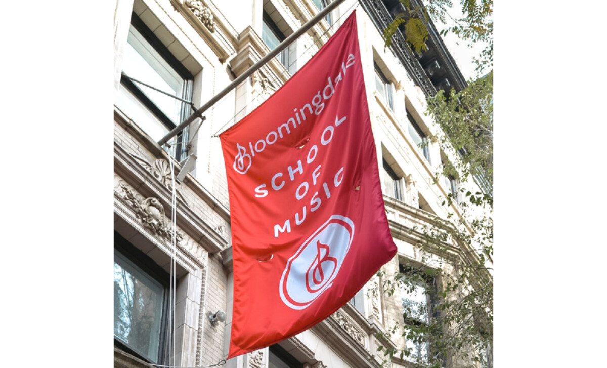 Bloomingdale School of Music red banner by Artisticdork Designs.