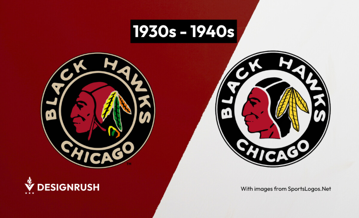 Chicago Blackhawks 1930 - 1940 Logo Design