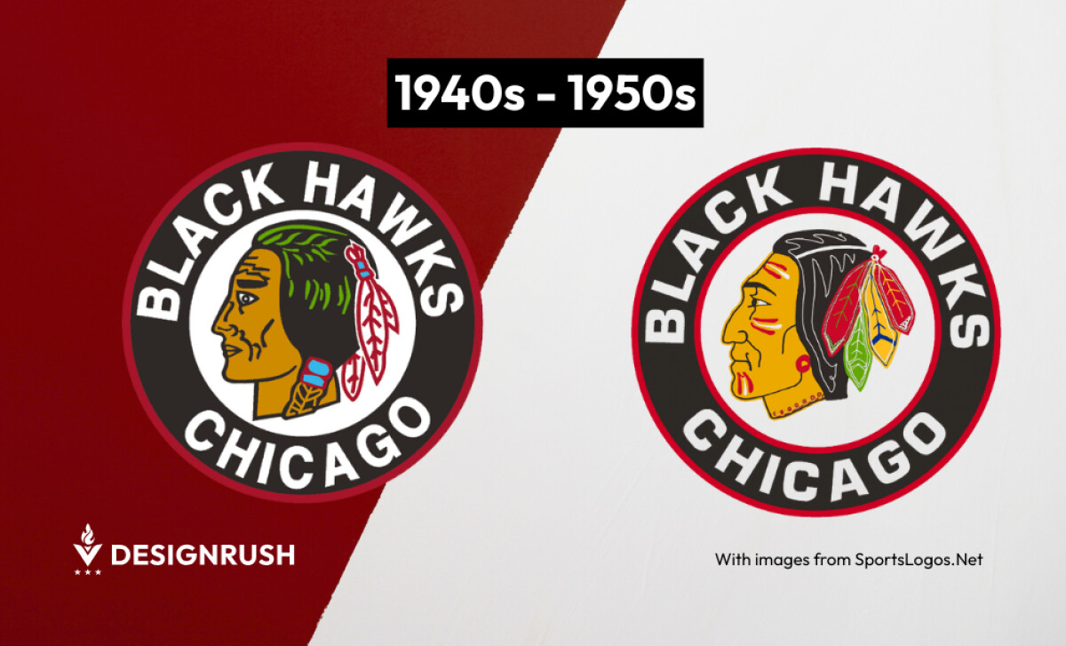 Chicago Blackhawks 1940 - 1950 Logo Design