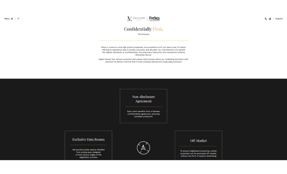 Majeli Vassart Properties 'The Protocol' section by Debrief Agency.