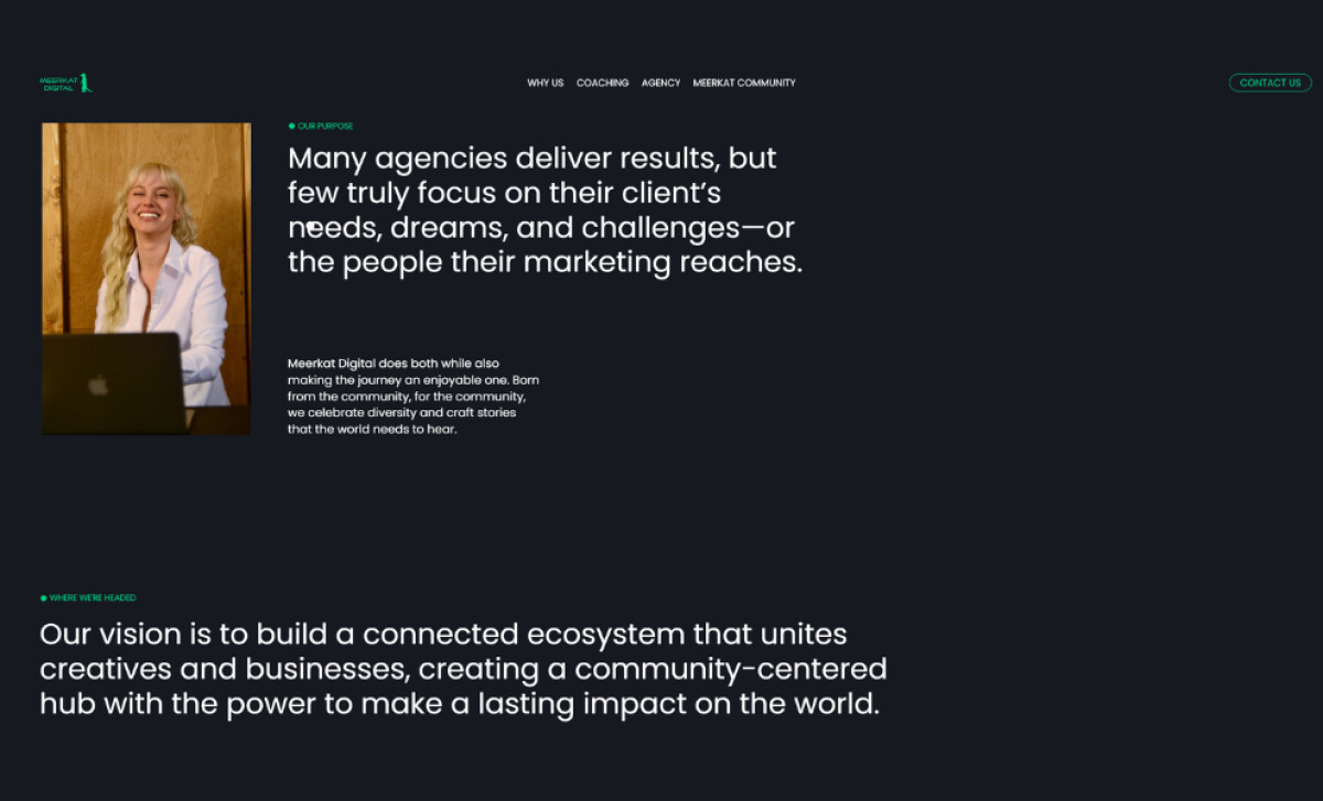 Meerkat Digital Why Us section by Vincent Reynaud.