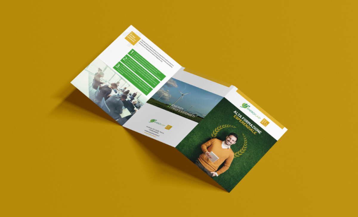 EnergyLab3 open tri-fold brochure by Red Cactus.