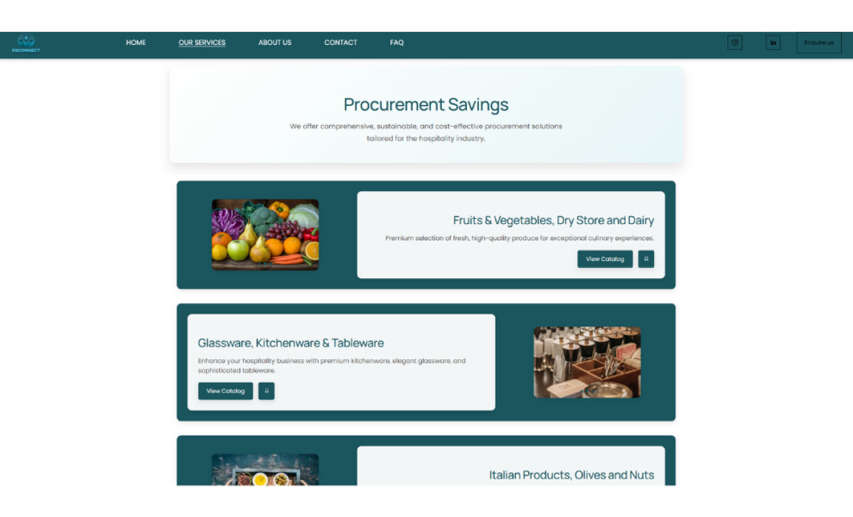 ESConnect Our Services section by Qualia Solutions.