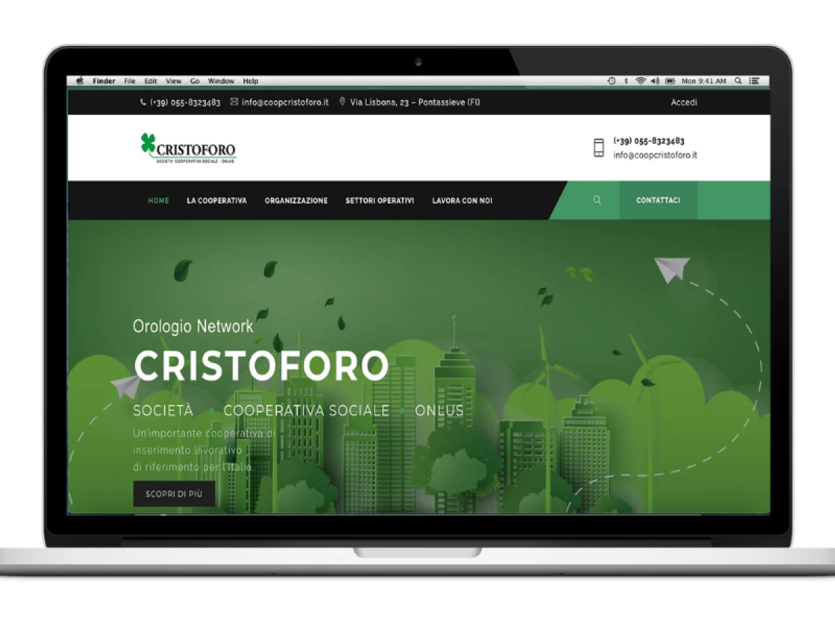 Cooperativa Cristoforo Home Page website design by Sinaptic.