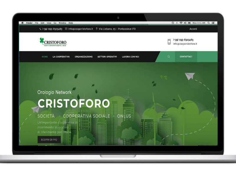 Cooperativa Cristoforo Home Page website design by Sinaptic.