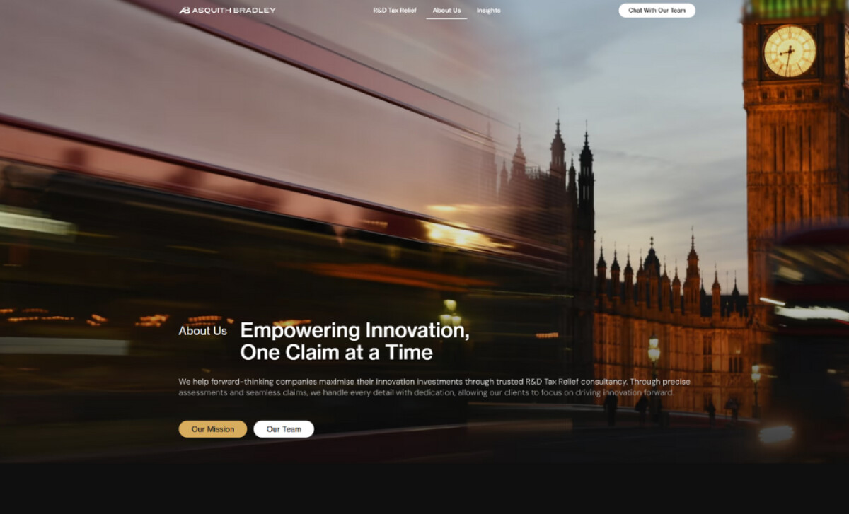 Asquith Bradley Consulting About Us section by Prismatico Studio.