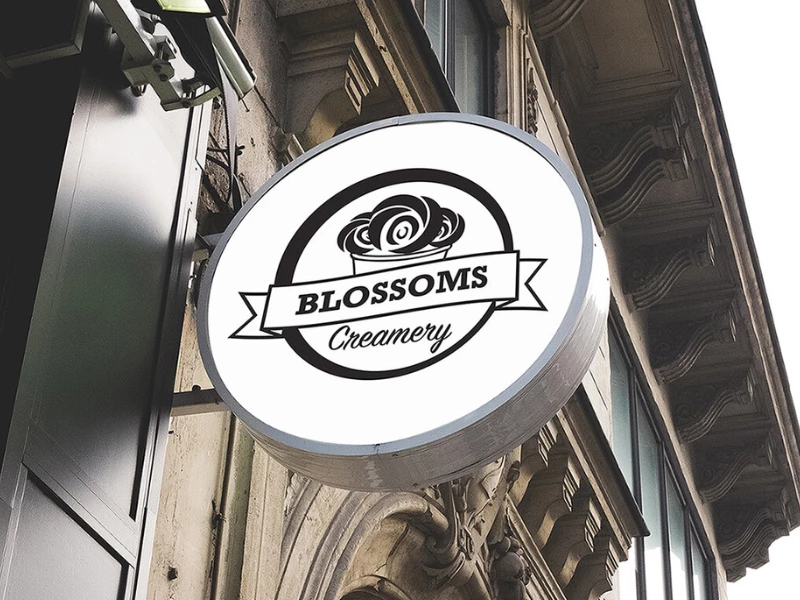 Blossoms Creamy logo design by Amber Albergottie.