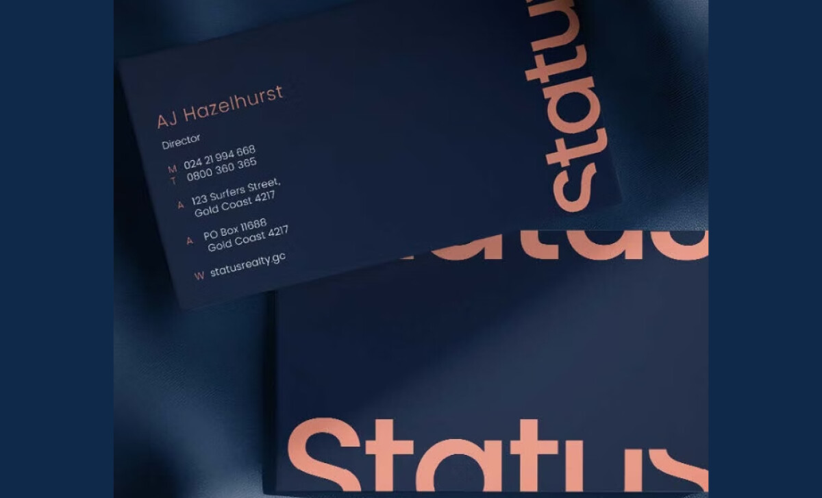 Status Realty business card design by Ästhetik Studio.