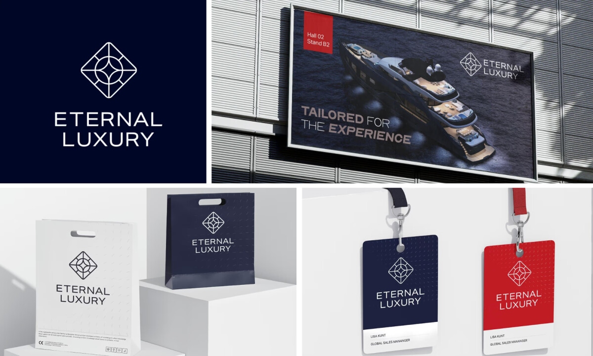 Eternal Luxury Logo Design Applications by Halobrand®.