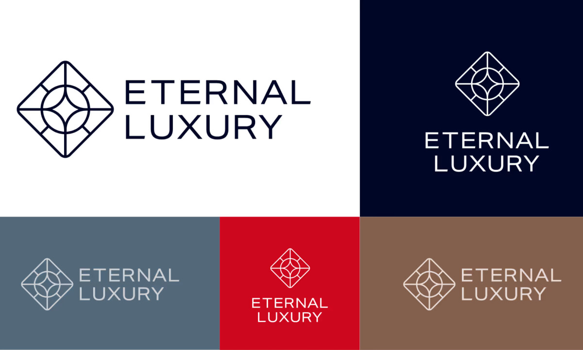 Eternal Luxury vertical banner with logo by Halobrand®.