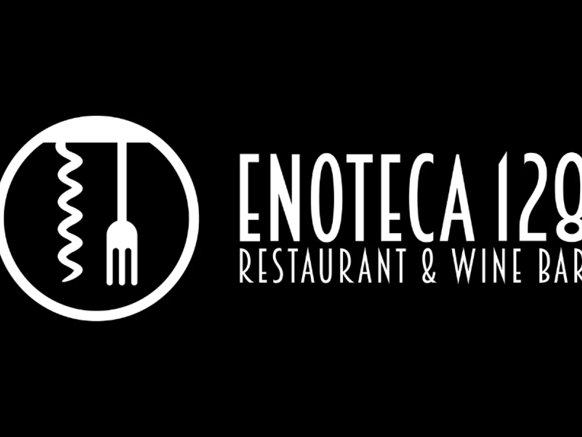 Enoteca 128 logo design by Michele Marongiu Design.