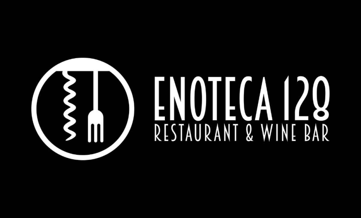 Enoteca 128 logo design by Michele Marongiu Design.