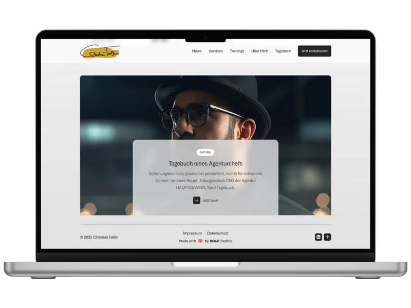 Christian Faltin PR-Beratung website design by KOJA Studios.