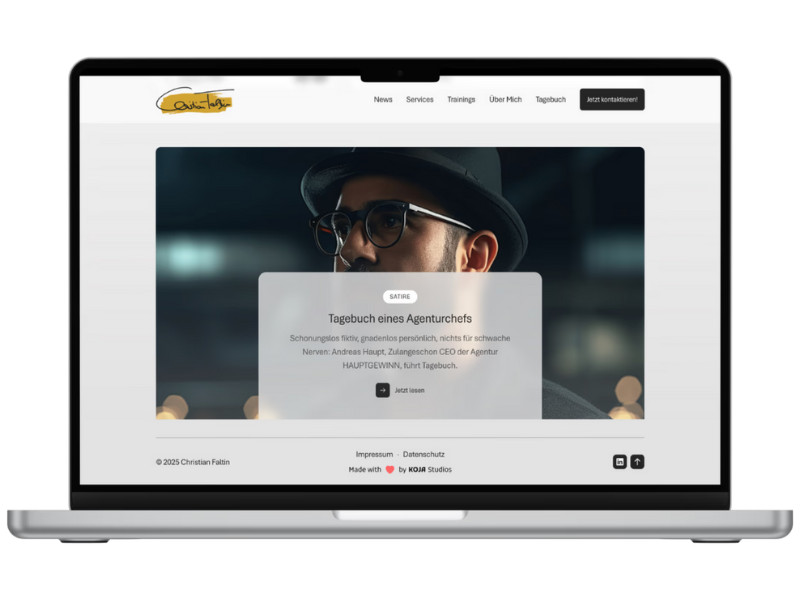Christian Faltin PR-Beratung website design by KOJA Studios.