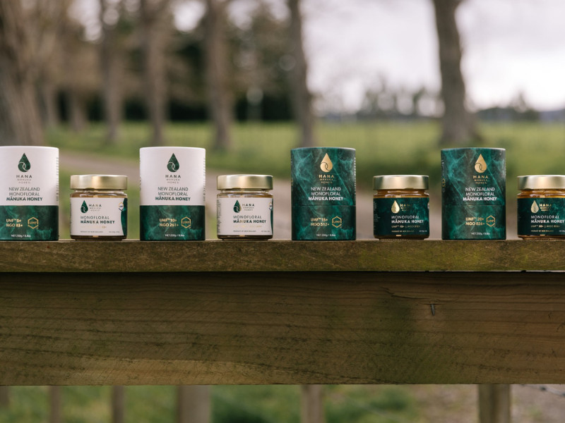 Hana Manuka Honey packaging design by Jess Wilson Design.