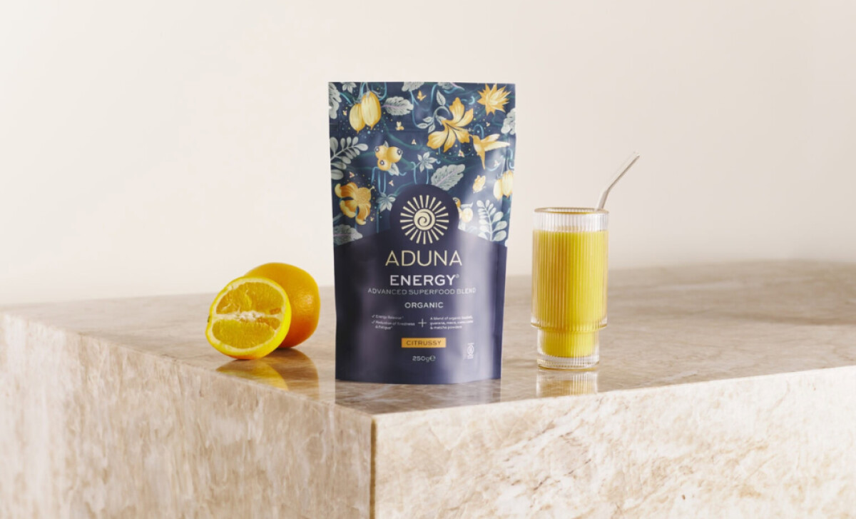 Aduna Superfood Blends Pouch energy blend by One2love Agency.