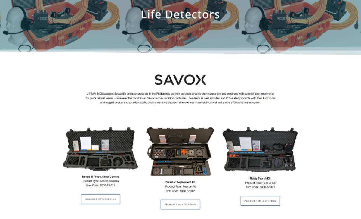 J-TRAM products section by Synergize Studios.