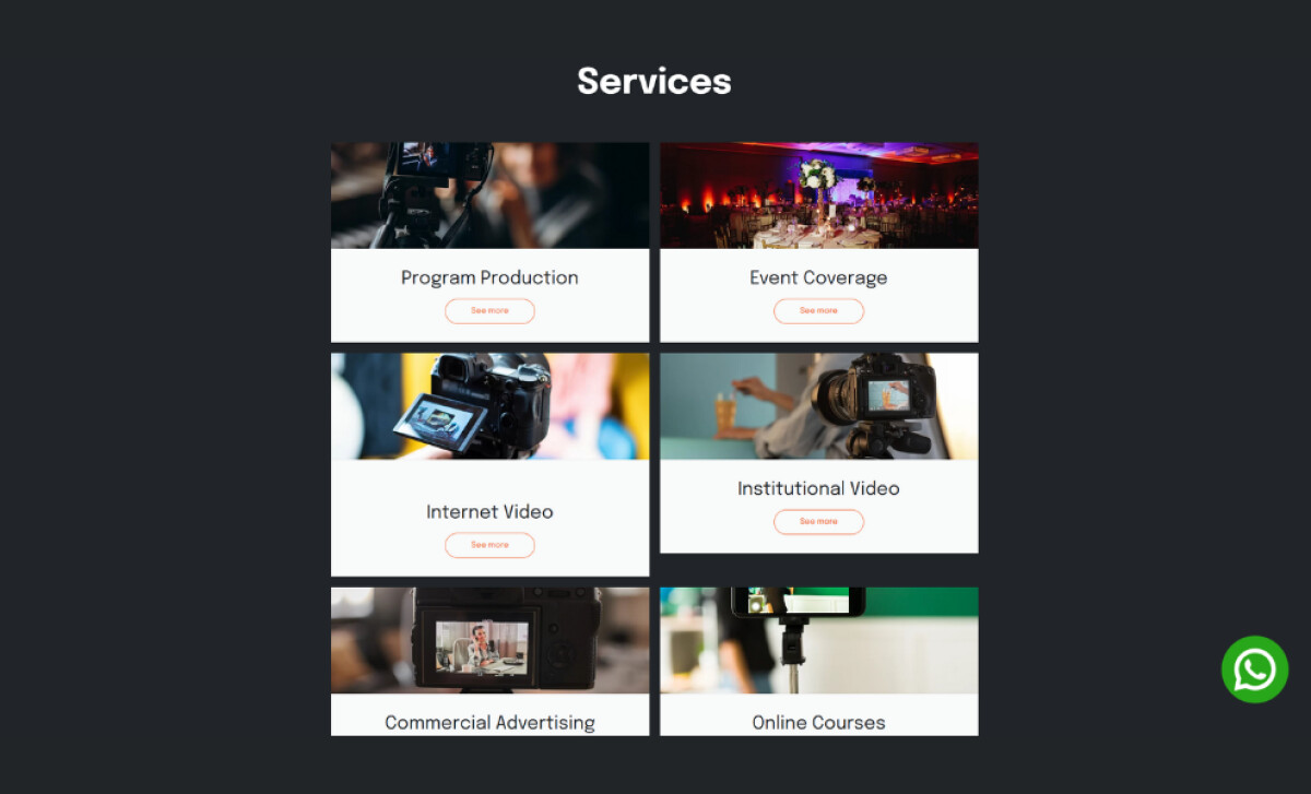FilmUp services section by First Sites.